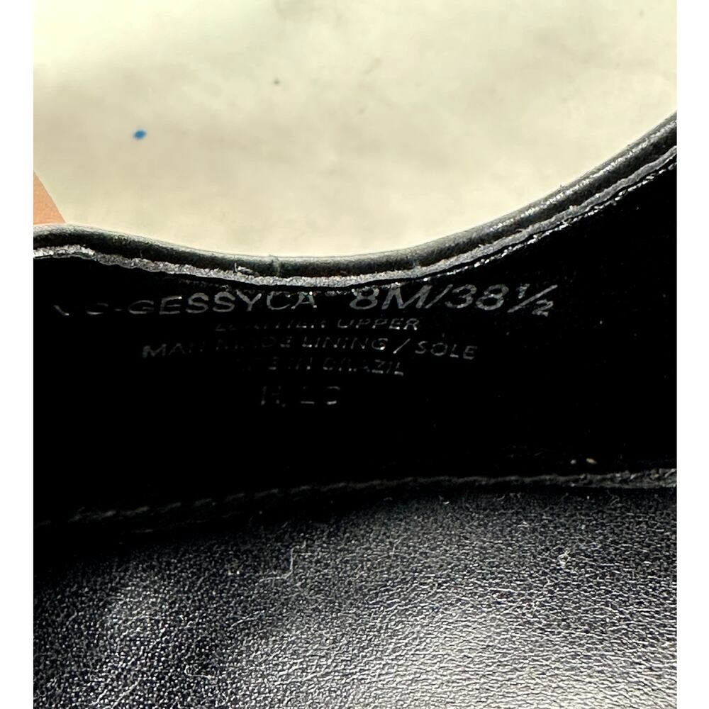 Vince Camuto Dahlein Block Black Leather Heel Point Toe Heels Pumps Size 8 - Picture 11 of 11